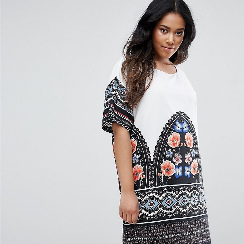 JUNAROSE PLUS SIZE WHITE FLORAL DRESS